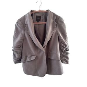 Taupe Ruched Sleeve Blazer – The Limited Chic Neutral Layer Large